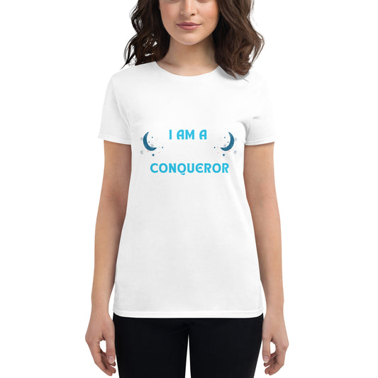 BodiNSoul "Unleash Your Triumph: Empowering 'I Am A Conqueror' Women's short sleeve t-shirt